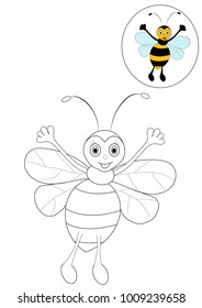 bee outline coloring vector