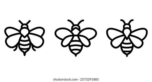 bee outline or line icon design bundle.