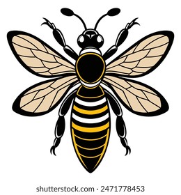 Bee outline silhouette	 isolated on a white background