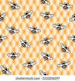 Bee Pattern For Background Or Print