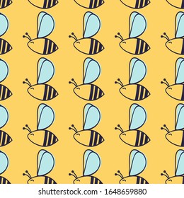 Bee Pattern Background Vector Illustration Template Design