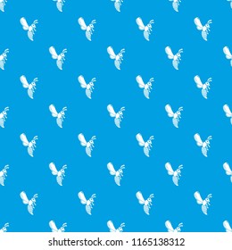 Bee pattern vector seamless blue repeat for any use