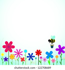 bee pick honey on flowers