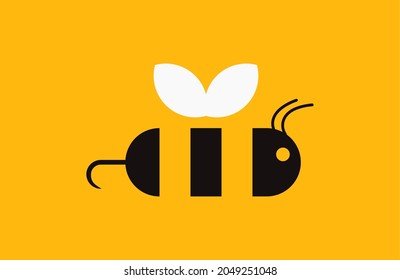 Icono del logotipo de Bee Pirate Simple y Cuidadoso