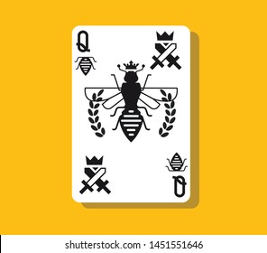 Bee poker card, Bee, bee queen use for logo designs, package design, honey products.