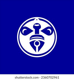 Bee Premium circle logo design on a blue background