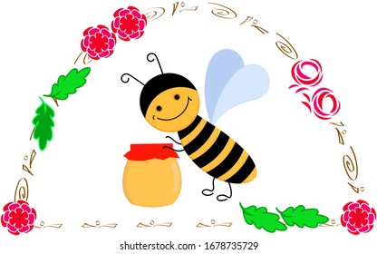 A Bee preparing a pot of honey