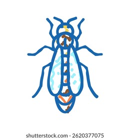 abelha rainha abelha ícone doodle esboço vetor. abelha rainha sinal de apicultura. símbolo isolado ilustração