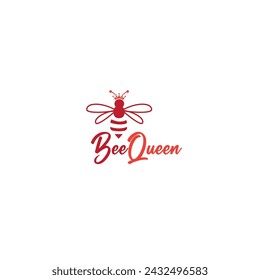diseño del logotipo de la reina de abeja, conceptos de la corona de abeja, abeja de miel