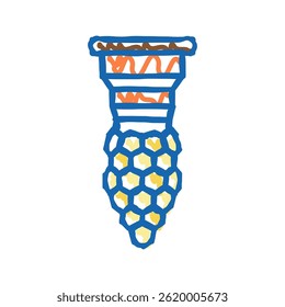 abelha rainha produção apicultura ícone doodle esboço vetor. abelha rainha produção apicultura sinal. símbolo isolado ilustração