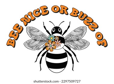 Bee Quote, Retro Bee Quote