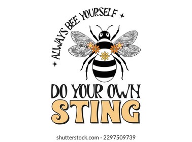 Bee Quote, Retro Bee Quote