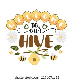 Bee Quotes Illustration. Motivational Inspirational Quotes Design With Bees Illustration. svg