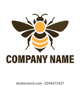 bee and real estate logo design template. Honey Bee icon. Insect character. Cartoon flying bee. Vector isolated on white background. Big Bee Brand Vector Logo Template. My Honey animals logo.