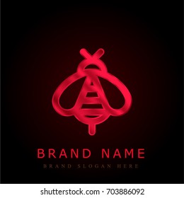 Bee red chromium metallic logo