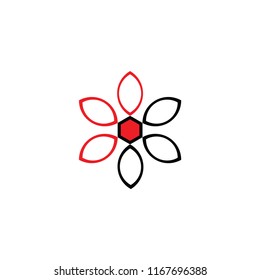 bee red flower logo
