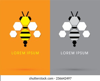 Bee robot , abstract , logo, symbol, icon, graphic, vector.