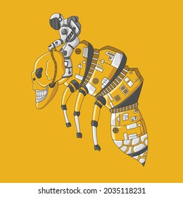 Bee robot with human in charge