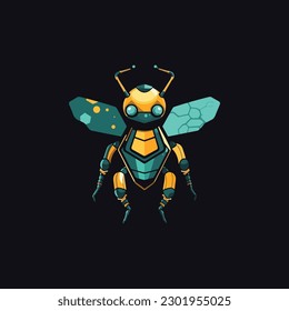 logotipo de robot de abejas vector moderno