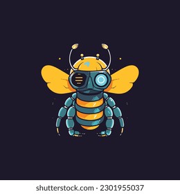 bee robot logo modern vector