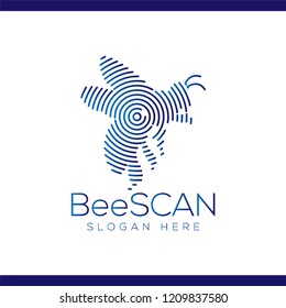 Bee Scan Technology Logo vector Element. Animal Technology Logo Template