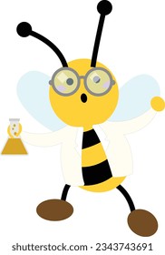Bee as a scientist Vector image or clip art