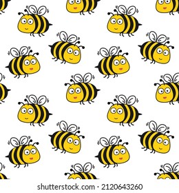 bee seamless pattern background vector illustration