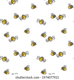 bee seamless pattern. honey vector. bee illustration