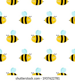 bee seamless pattern. Vector cute cartoon bee seamless pattern background. honey vector.