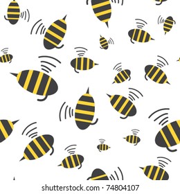 Bee seamless pattern. Vector illustration.