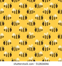 Bee seamless pattern.Honey flying bee
