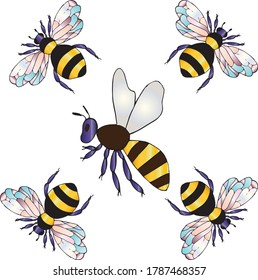 abejas aisladas en blanco