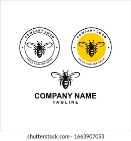  bee set logo Vector illustration