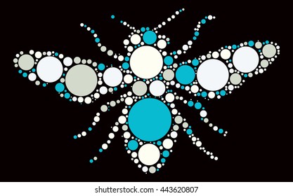 bee shape vector design by color point