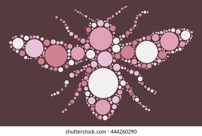 bee shape vector design by color point