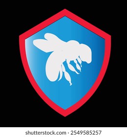 abelha escudo logotipo vetor design de alta qualidade