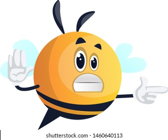 Abeja que muestra dirección, ilustración, vector sobre fondo blanco.