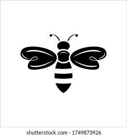 Bee sign symbol icon black illustration vector Design template. Suitable for Creative Industry, Multimedia, entertainment, Educations, Shop, and any related business