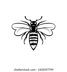 Bee sign symbol icon illustration vector Design template. Suitable for Creative Industry 