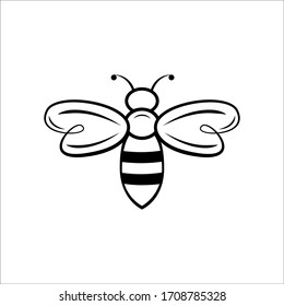 Bee sign symbol icon illustration vector Design template. Suitable for Creative Industry, Multimedia, entertainment, Educations, Shop, and any related business