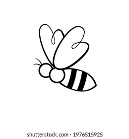 Bee sign symbol icon illustration vector Design template. Suitable for Creative Industry, Multimedia, entertainment, Educations, Shop, and any related business