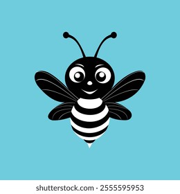 Bee silhouette clip art isolated vector