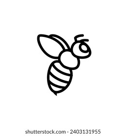 Fondo blanco del logotipo de la gráfica de la silueta de abeja. Ilustración del vector