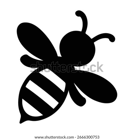 Bee Silhouette Insect Icon Vector Illustration