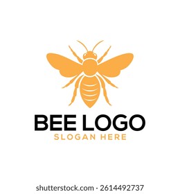 bee silhouette logo vector line art logo design
