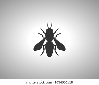Bee Silhouette on White Background. Isolated Vector Animal Template for Logo Company, Icon, Symbol etc