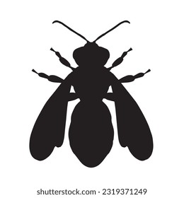 bee silhouette set collection isolated black on white background vector illustration