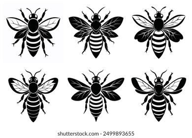 Bee Silhouette simple Vector Illustration