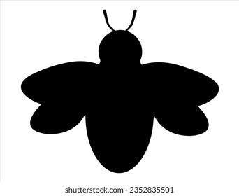 Bienensilhouette, Vektorgrafik, weißer Hintergrund