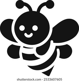 Diseño de icono de Vector de silueta de abeja